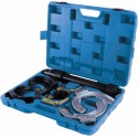 Compresseur de ressorts pour jambes de force 8 pièces avec 3 paires de mâchoires de 80 à 195 mm