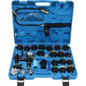 Testeur et kit de remplissage pneumatique de système de refroidissement 28 pièces avec pompe et adaptateurs