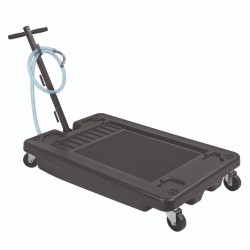 Bac de rétention mobile 65 litres avec roulettes, tuyau de vidange et grille de filtration