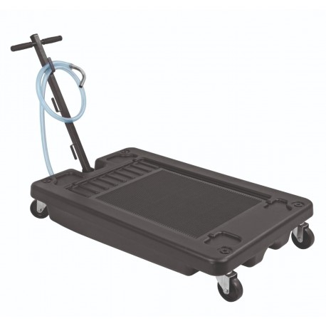 Bac de rétention mobile 65 litres avec roulettes, tuyau de vidange et grille de filtration