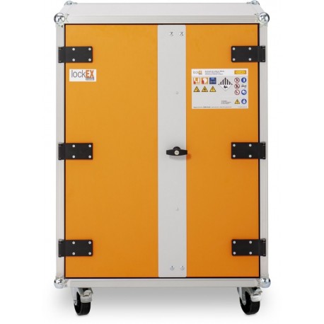 Armoire de sécurité anti-feu lockEX® 2.0 8/10 Standard 400 V sur roulettes pour la recharge de batteries lithium-ion