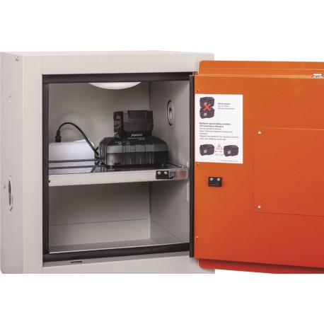Armoire anti-feu FMplus US pour le stockage et la recharge sécurisés des batteries lithium-ion