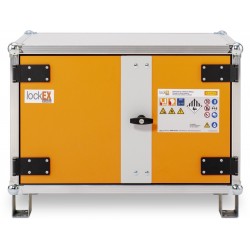 Armoire de sécurité anti-feu lockEX®2.0 8/5 Eco avec pieds pour batteries lithium-ion 3 kWh