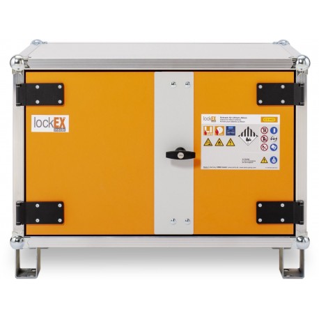Armoire de sécurité anti-feu lockEX®2.0 8/5 Eco avec pieds pour batteries lithium-ion 3 kWh