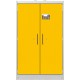 Armoire anti-feu PROline 12/20 F90 2 portes jaunes avec bac de rétention 33 L pour stockage de produits dangereux