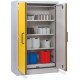 Armoire anti-feu PROline 12/20 F90 2 portes jaunes avec bac de rétention 33 L pour stockage de produits dangereux