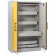 Armoire anti-feu PROline 12/20 F90 4 tiroirs 2 portes jaunes avec bac de rétention 33 L pour produits dangereux