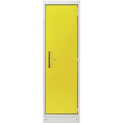 Armoire anti-feu PROline 6/20 F90 6 tiroirs 1 porte droite jaune avec bac de rétention 33 L pour produits dangereux
