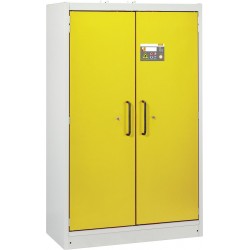 Armoire anti-feu PROline 12/20 F90 6 tiroirs 2 portes jaunes avec bac de rétention 33 L pour produits dangereux