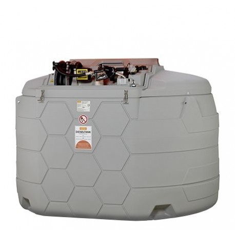 Cuve gasoil GO CUBE Indoor Premium 5000 L avec pompe 230 V 72 l/min, compteur mécanique et enrouleur 8 m