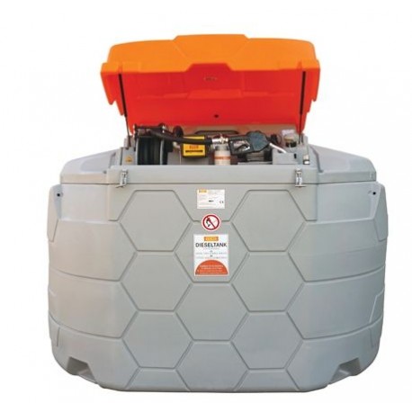 Cuve gasoil GO CUBE Outdoor Premium 5000 L avec pompe 230 V 72 l/min, compteur mécanique et enrouleur 8 m