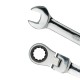 Jeu de 7 clés mixtes à cliquet articulées 72 dents – Profil 12 pans, dimensions de 8 à 19 mm pour usage professionnel
