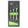 Module de 3 clés mixtes à cliquet 72 dents type 4 en 1 en acier Chrome Vanadium CrV – Dimensions de 8 à 19 mm