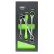 Module de 3 clés mixtes à cliquet 72 dents type 4 en 1 en acier Chrome Vanadium CrV – Dimensions de 8 à 19 mm