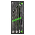 Module de 7 clés à cliquet extra longues en acier Chrome Vanadium CrV – Dimensions de 8 à 19 mm pour usage professionnel