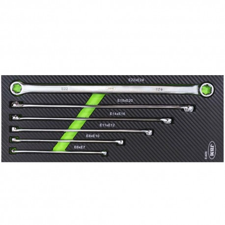 Module de 6 clés Torx femelles E extra-longues en acier Chrome Vanadium de E6 à E24 pour servante d'atelier