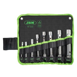Jeu de 8 clés tubulaires hexagonales de 6x7 à 20x22 mm pour mécanique automobile et maintenance professionnelle
