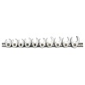 Jeu de 10 clés à fourche Crowfoot 3/8" en acier Chrome Molybdène de 10 à 22 mm pour mécanique professionnelle