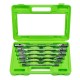 Coffret de 6 clés à douille articulées 12 pans de 8x9 à 18x19 mm en acier carbone et Chrome Vanadium