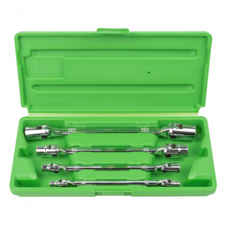Coffret de 4 clés à douille Torx femelles E articulées de E6 à E24 pour mécanique automobile et maintenance professionnelle