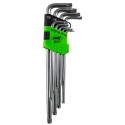 Jeu de 9 clés Torx extra-longues en acier Chrome Vanadium de T10 à T50 pour mécanique automobile et maintenance
