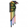 Jeu de 9 clés Torx extra-longues colorées en acier S2 de T10 à T50 pour mécanique automobile et maintenance
