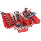 Caisse à outils complète 100 outils avec caisse métallique 5 cases, cliquets, douilles, clés mixtes et pinces
