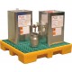 Bac de rétention 35 L ultra bas en polyéthylène avec caillebotis amovible pour produits chimiques, charge 400 kg