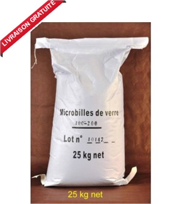 Sac de 25 kg Microbilles de Verre pour cabine de sablage et sableuse