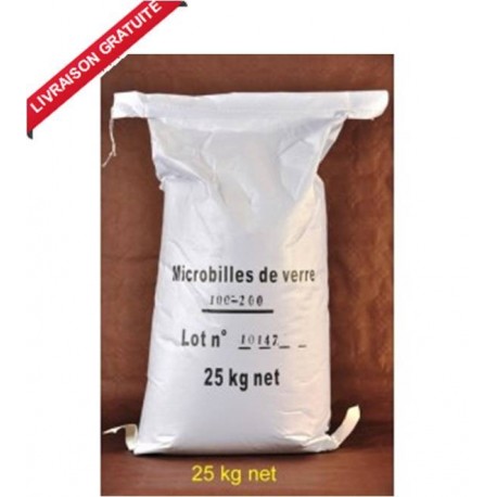 Sac de 25 kg Granulat de Verre pour cabine de sablage et sableuse mobile