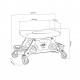Tabouret d'atelier en acier avec plateaux amovibles, roulettes, rangement pour outils et charge 136 kg