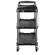 Servante mobile pliable 3 plateaux avec structure aluminium, roulettes et rangement pour atelier et garage