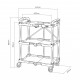 Servante mobile pliable 3 plateaux avec structure aluminium, roulettes et rangement pour atelier et garage