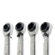Clé à cliquet 4 en 1 10, 13, 17 et 19 mm à 72 dents avec profil 12 pans pour mécanique et maintenance