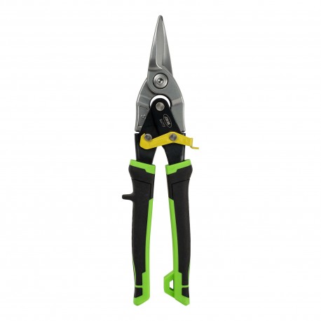 Ciseaux à tôle coupe droite 250 mm en acier Cr-Mo avec poignée ergonomique pour acier et inox