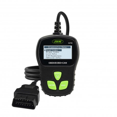 Lecteur de diagnostic OBDII EOBD multimarques avec lecture et effacement des codes défaut et données en temps réel