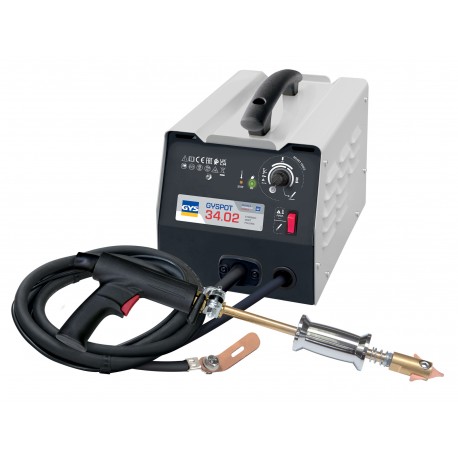 Débosseleur par point GYS GYSPOT 3402, intensité max 3500 A 230 V pour carrosserie acier avec soudage de goujons et rétreinte