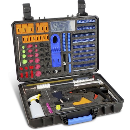 Kit de débosselage par colle GYS GPR pour carrosserie acier et aluminium avec accessoires complets et pistolet à colle 400 W