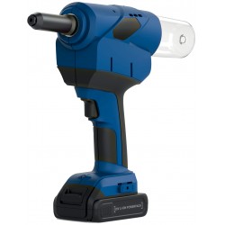 Riveteuse sur batterie 20 V pour rivets aveugles jusqu'à 6,4 mm avec 2 batteries, chargeur et coffret