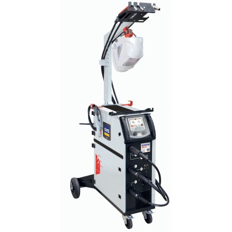 Poste à souder MIG/MAG double pulse modèle AUTOPULSE 320-T3 avec 3 dévidoirs intégrés et 3 torches