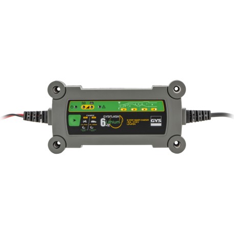 Chargeur de batterie lithium modèle GYS GYSFLASH 6.12, Lithium 6 A 12 V, pour batterie LiFePO4 et technologie EBS