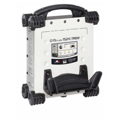 Chargeur de batterie modèle GYSFLASH 15.24 XTREM, 15 A 12 V et 24 V IP65 avec mode Supply pour batteries plomb