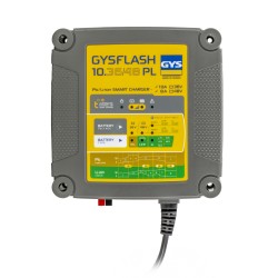 Chargeur de batterie modèle GYSFLASH 10.36/48 PL, 10 A multitension 36 V à 48 V pour batteries plomb, lithium-ion et LiFePO4