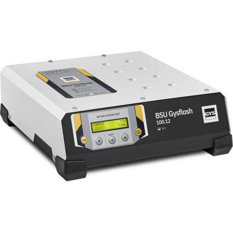 Chargeur de batterie modèle GYSFLASH 100.12 HF, 100 A 12 V avec alimentation stabilisée pour batteries plomb et LiFePO4