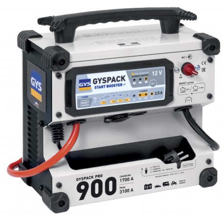 Booster de démarrage modèle GYSPACK PRO 900, 12 V avec chargeur intégré et batterie 30 Ah