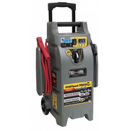 Booster de démarrage professionnel modèle STARTPACK TRUCK MOBILE, 12 V / 24 V avec alimentation 12 V et batteries 2 × 22 Ah