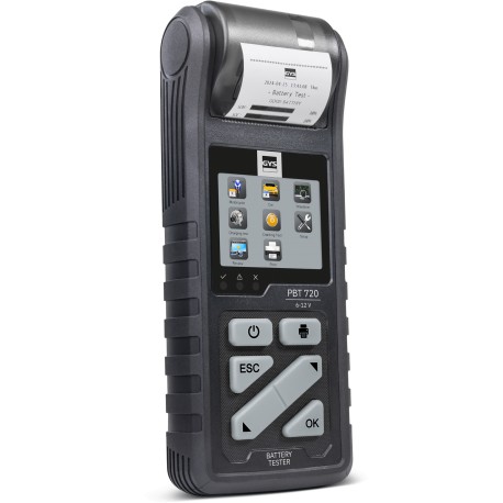 Testeur de batterie professionnel modèle PBT 720 START/STOP 6/, 12 V avec imprimante intégrée pour batteries plomb de 7 à 240 Ah