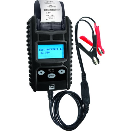 Testeur de batterie pro modèle PBT 824, 6/12/24 V avec imprimante intégrée pour diagnostic batterie, démarreur et alternateur