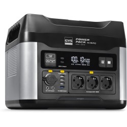 Centrale électrique portable avec batterie LiFePO4 1408 Wh, convertisseur pur sinus 1500 W et fonction booster 12 V