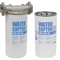 Filtre à gasoil à absoption d'eau avec support 1" et 2 filtres 30μ femelle 1"1/4